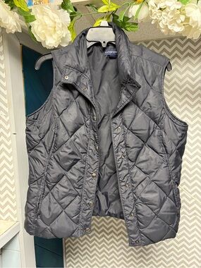 Lands' End Women’s Quilted Puffer Vest in Black